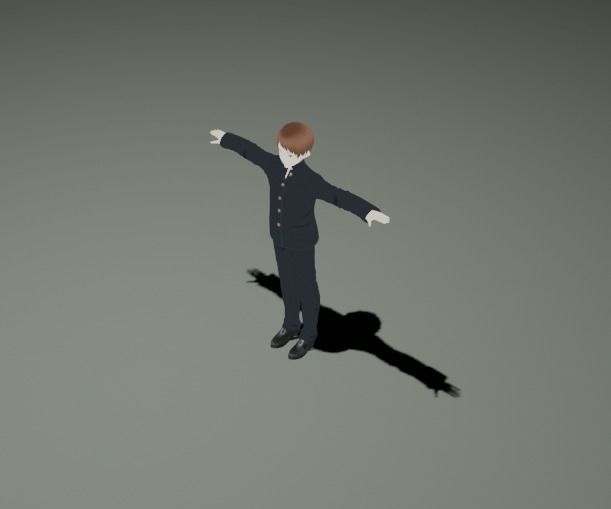 Anime Man Character - Maid Style Low-poly 3D model_2