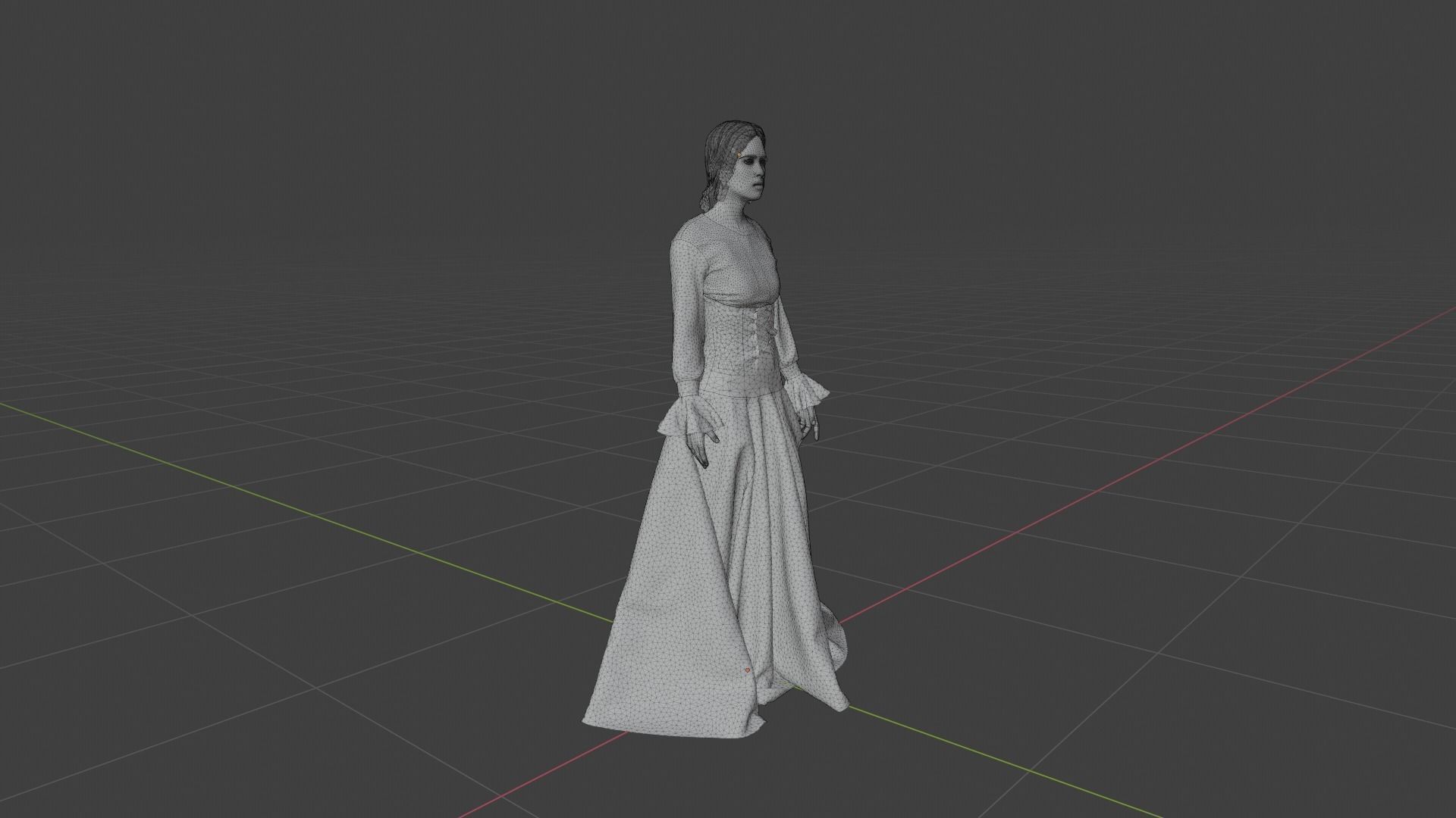 Woman wearing corset Low-poly 3D model_7