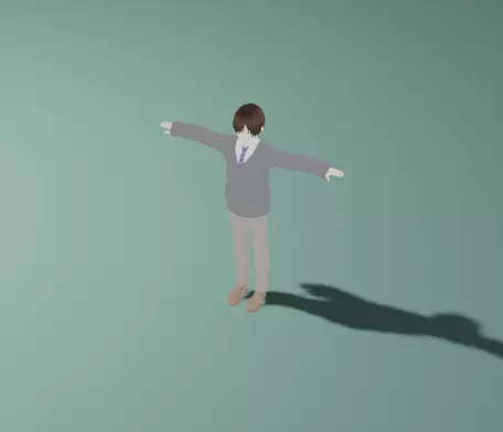 Anime Man Character - Student Style Low-poly 3D model_0