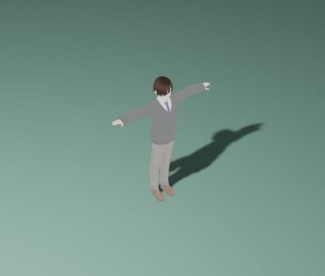 Anime Man Character - Student Style Low-poly 3D model_2