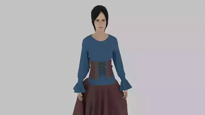 Woman in shirt and skirt