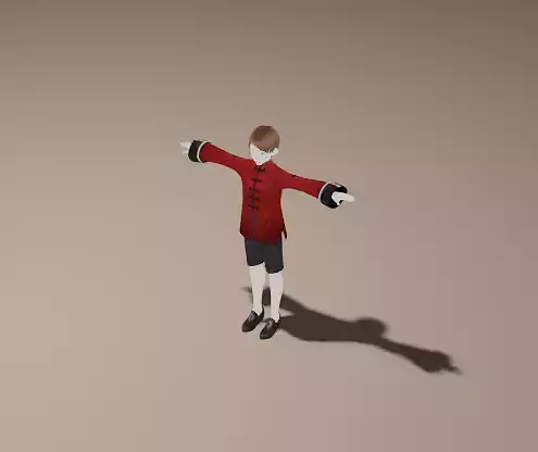 Anime Man Character - Festival Style Low-poly 3D model