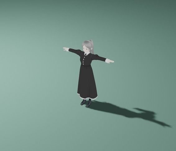 Anime Girl Character - Teacher Style Low-poly 3D model