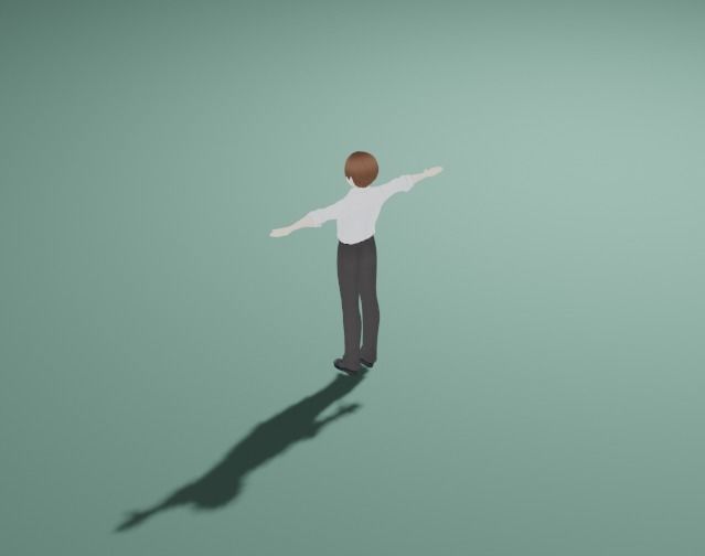 Anime Man Character - Teacher Style Low-poly 3D model_2