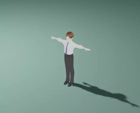 Anime Man Character - Teacher Style Low-poly 3D model_0