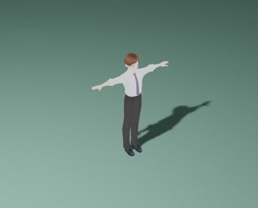 Anime Man Character - Teacher Style Low-poly 3D model_1