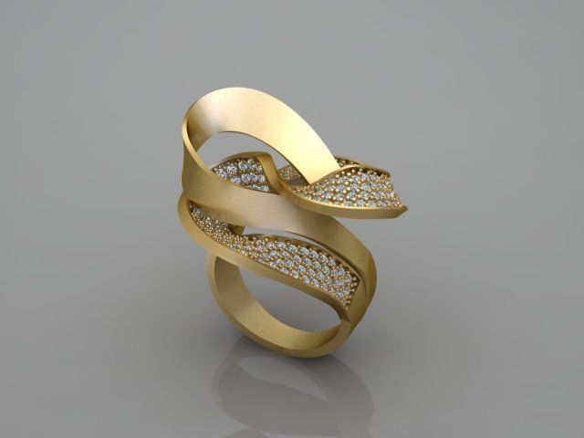Meander Ring 3D print model_1