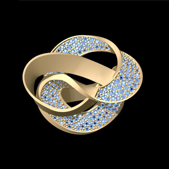 Meander Ring 3D print model_3