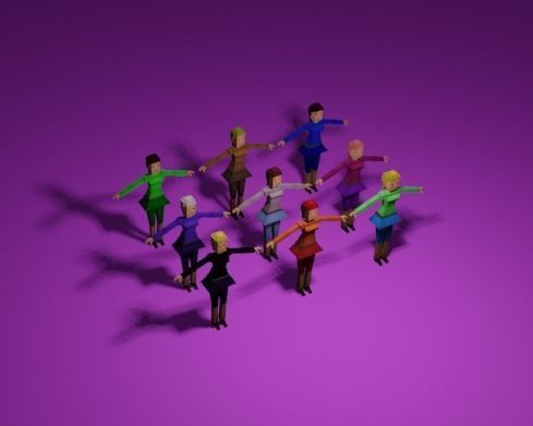 Low Poly Girls Pack Low-poly 3D model_1