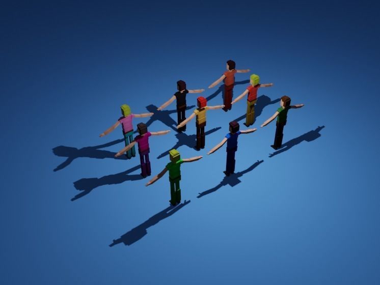 Low Poly Man Pack 3D model_1