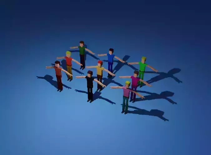 Low Poly Man Pack 3D model