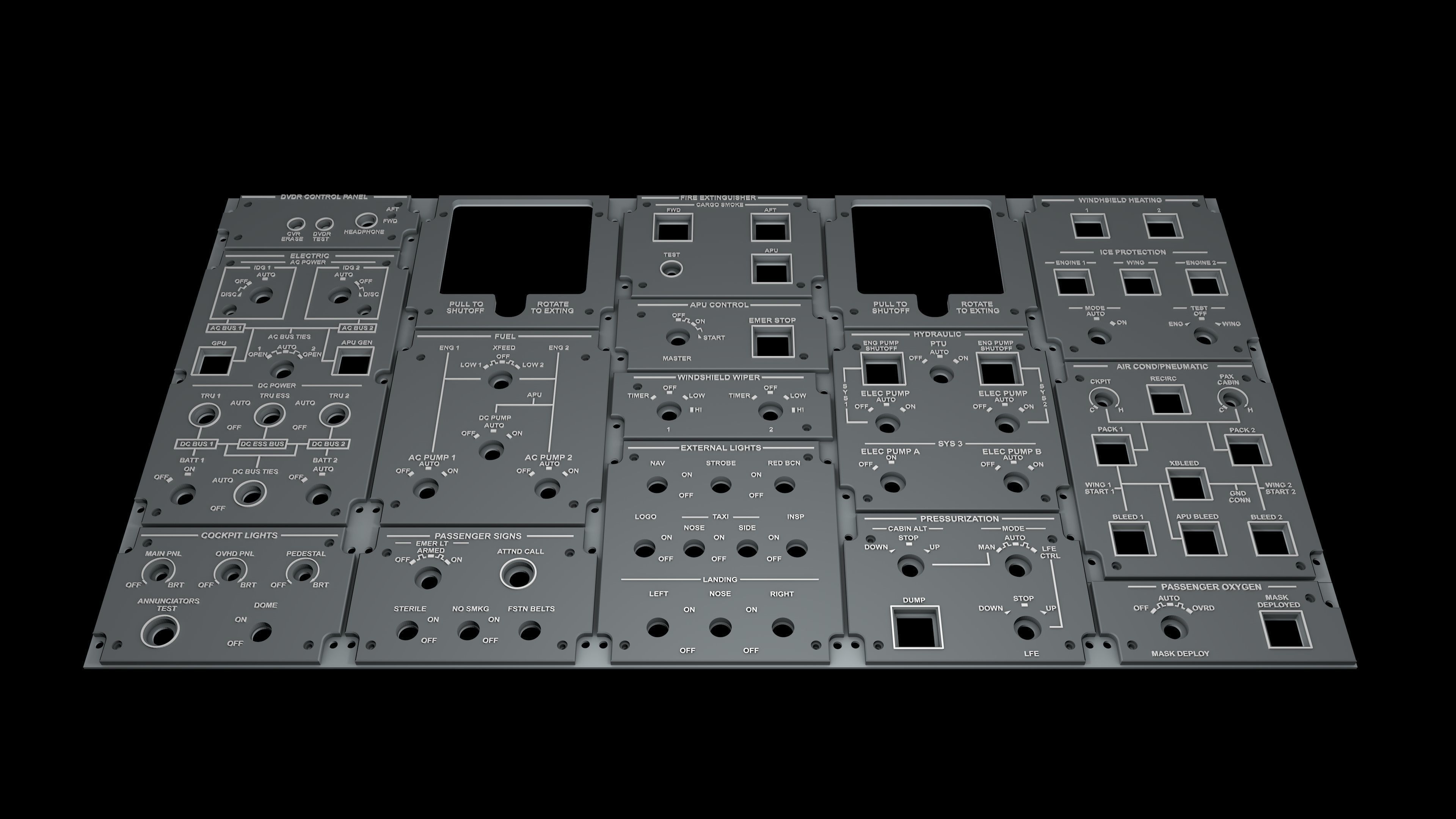 Embraer E1 Overhead Panels 3D print model_1