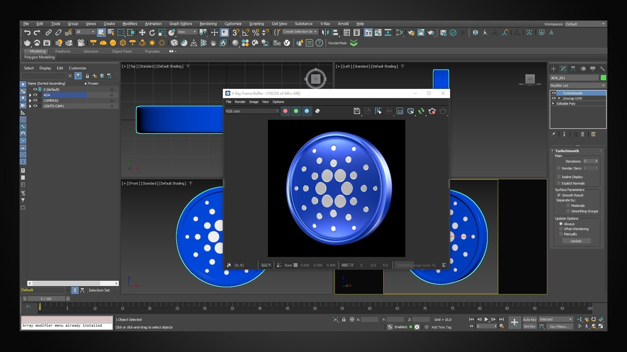 ADA CARDANO Coin 3D model_6