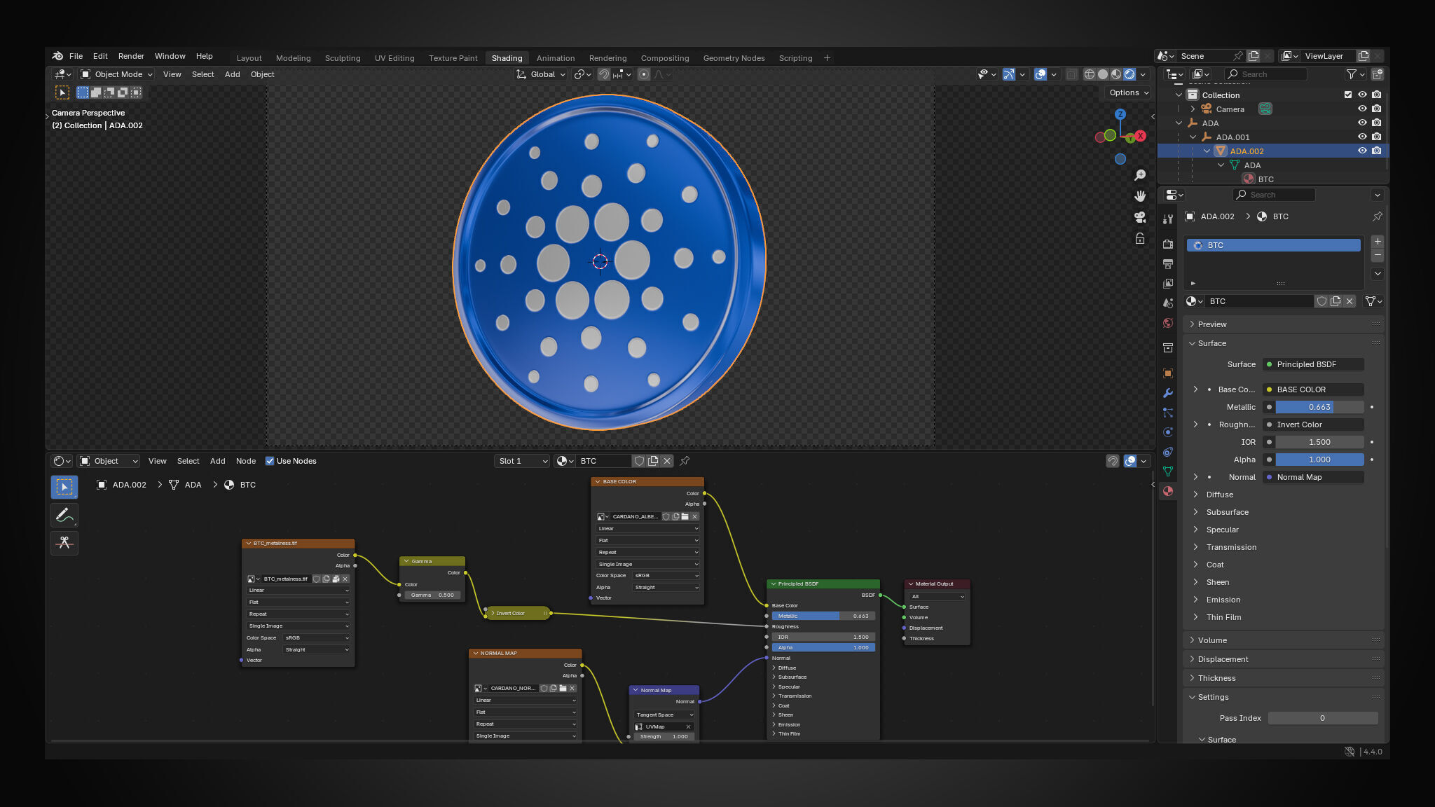 ADA CARDANO Coin 3D model_9
