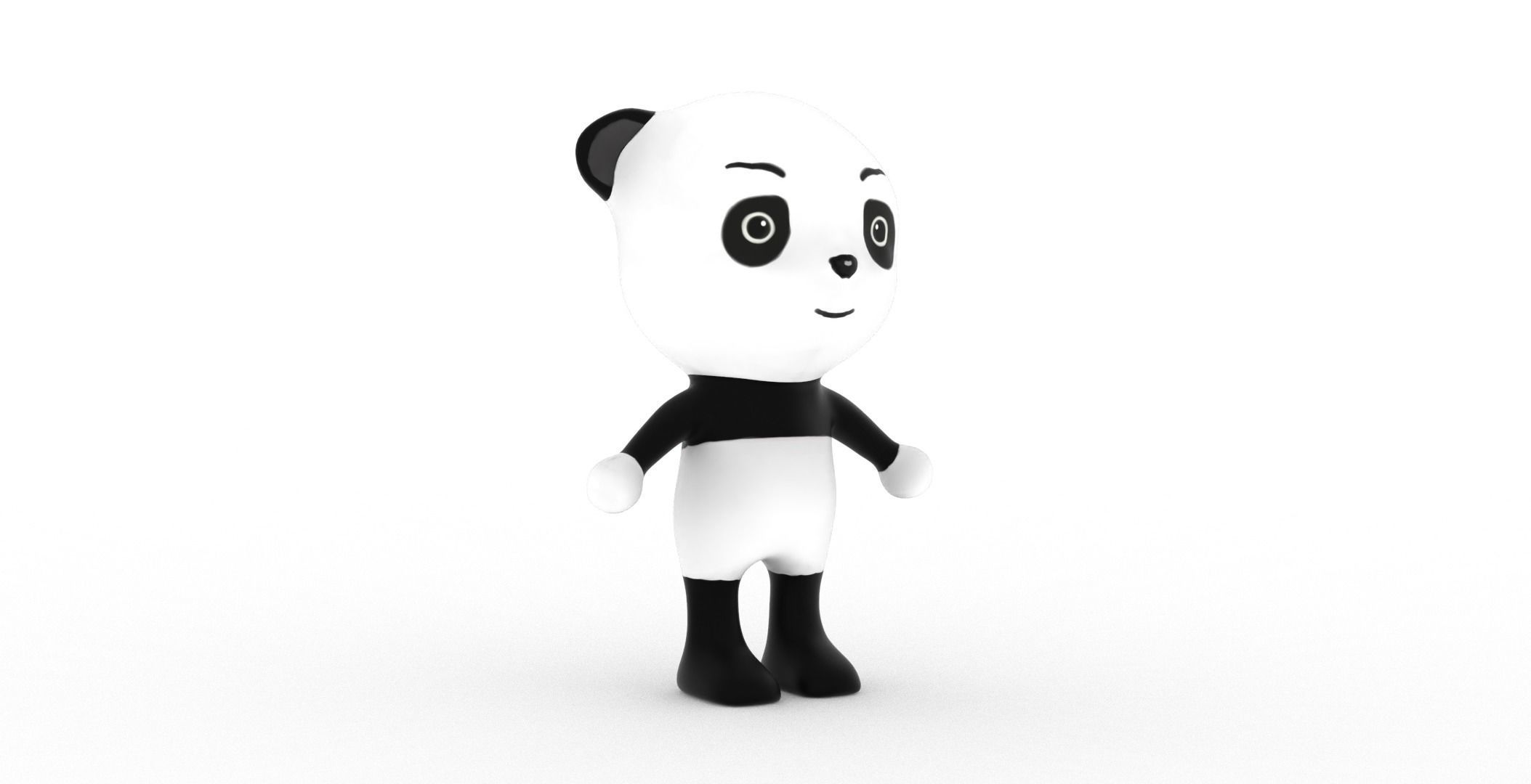 Character011 Animated Panda 3D Low-poly 3D model_26