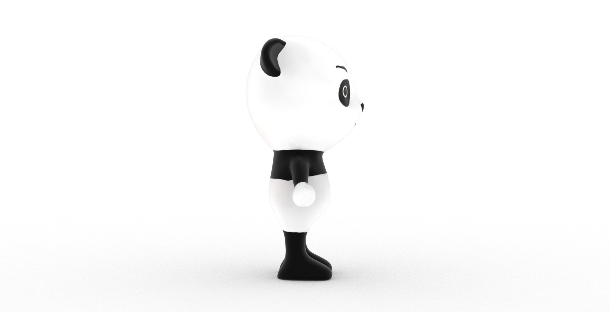 Character011 Animated Panda 3D Low-poly 3D model_23