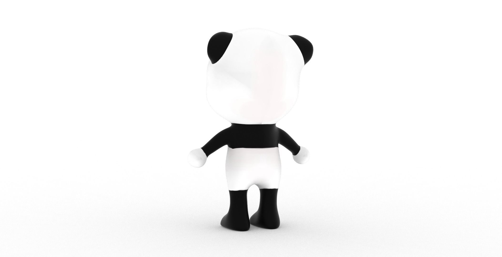 Character011 Animated Panda 3D Low-poly 3D model_17