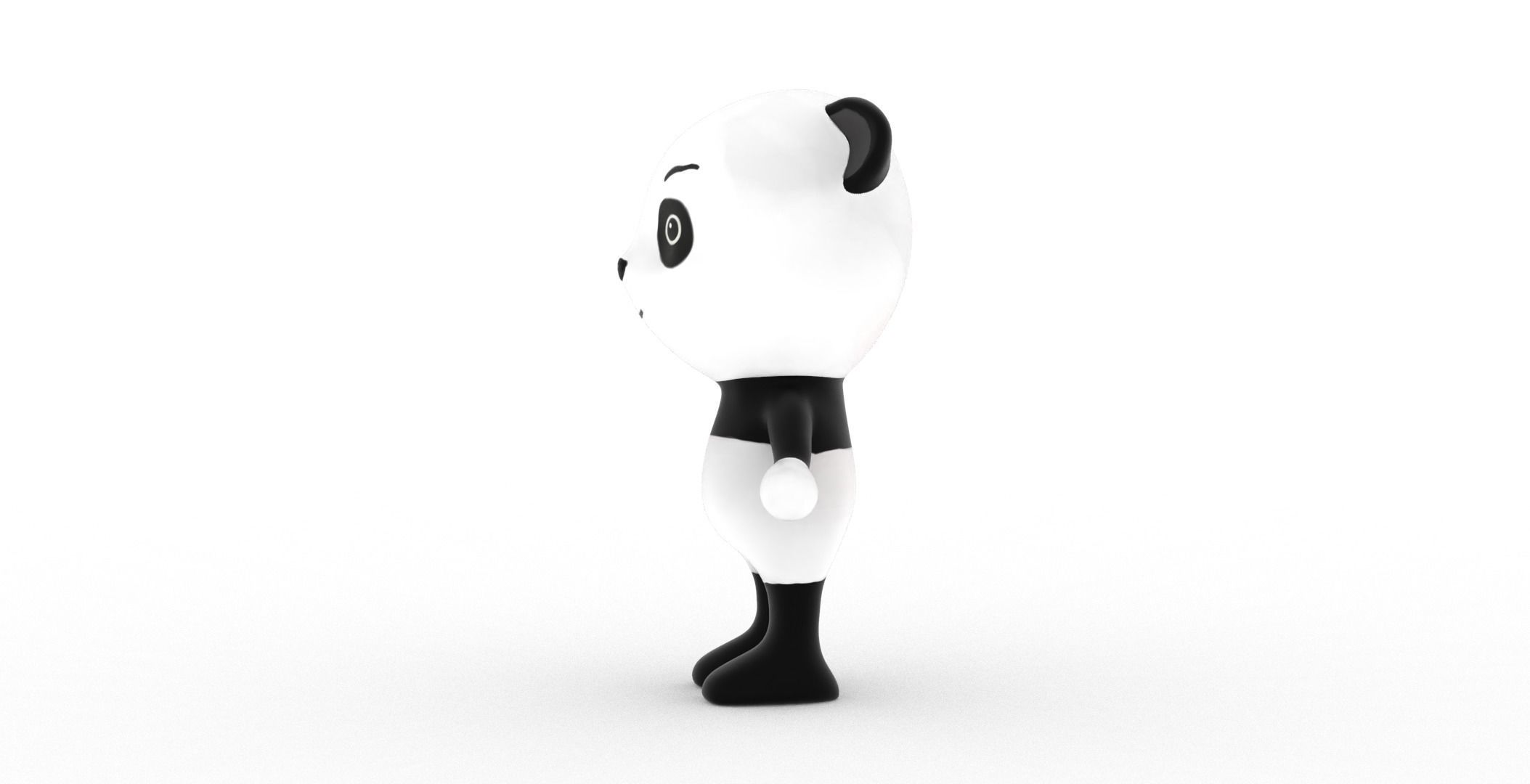 Character011 Animated Panda 3D Low-poly 3D model_13