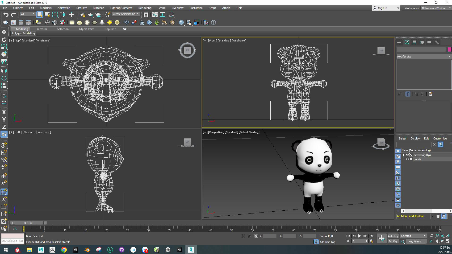 Character011 Animated Panda 3D Low-poly 3D model_6