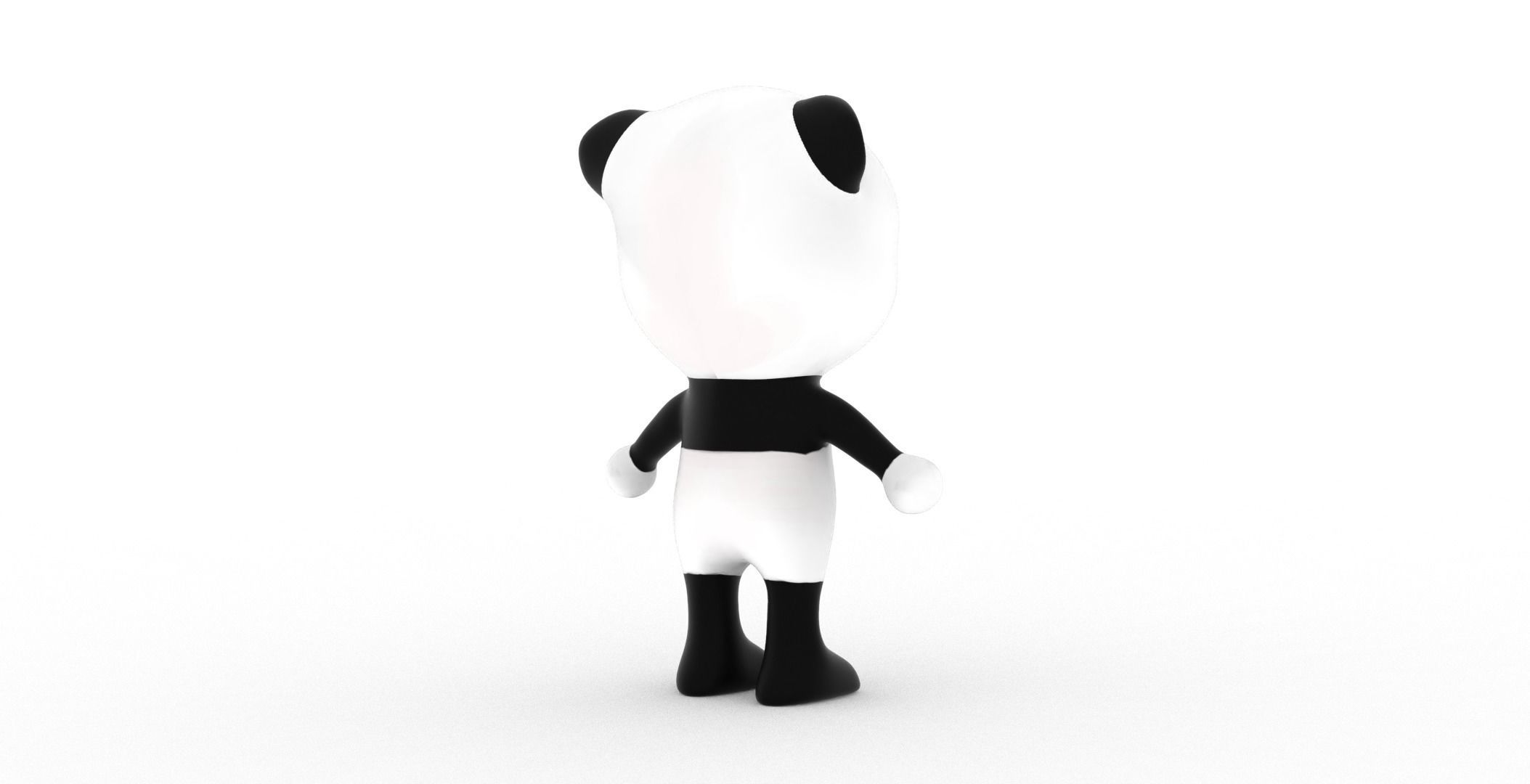 Character011 Animated Panda 3D Low-poly 3D model_20