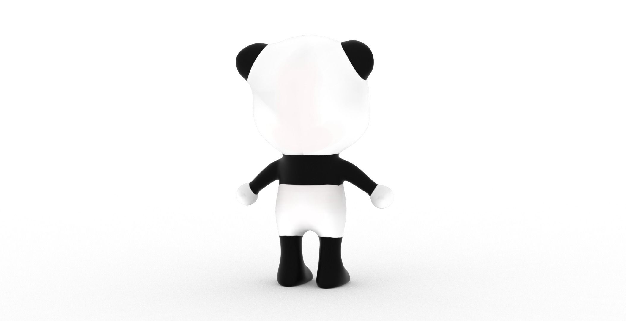 Character011 Animated Panda 3D Low-poly 3D model_19