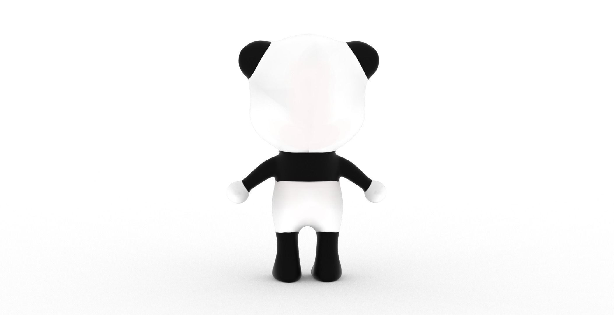 Character011 Animated Panda 3D Low-poly 3D model_18