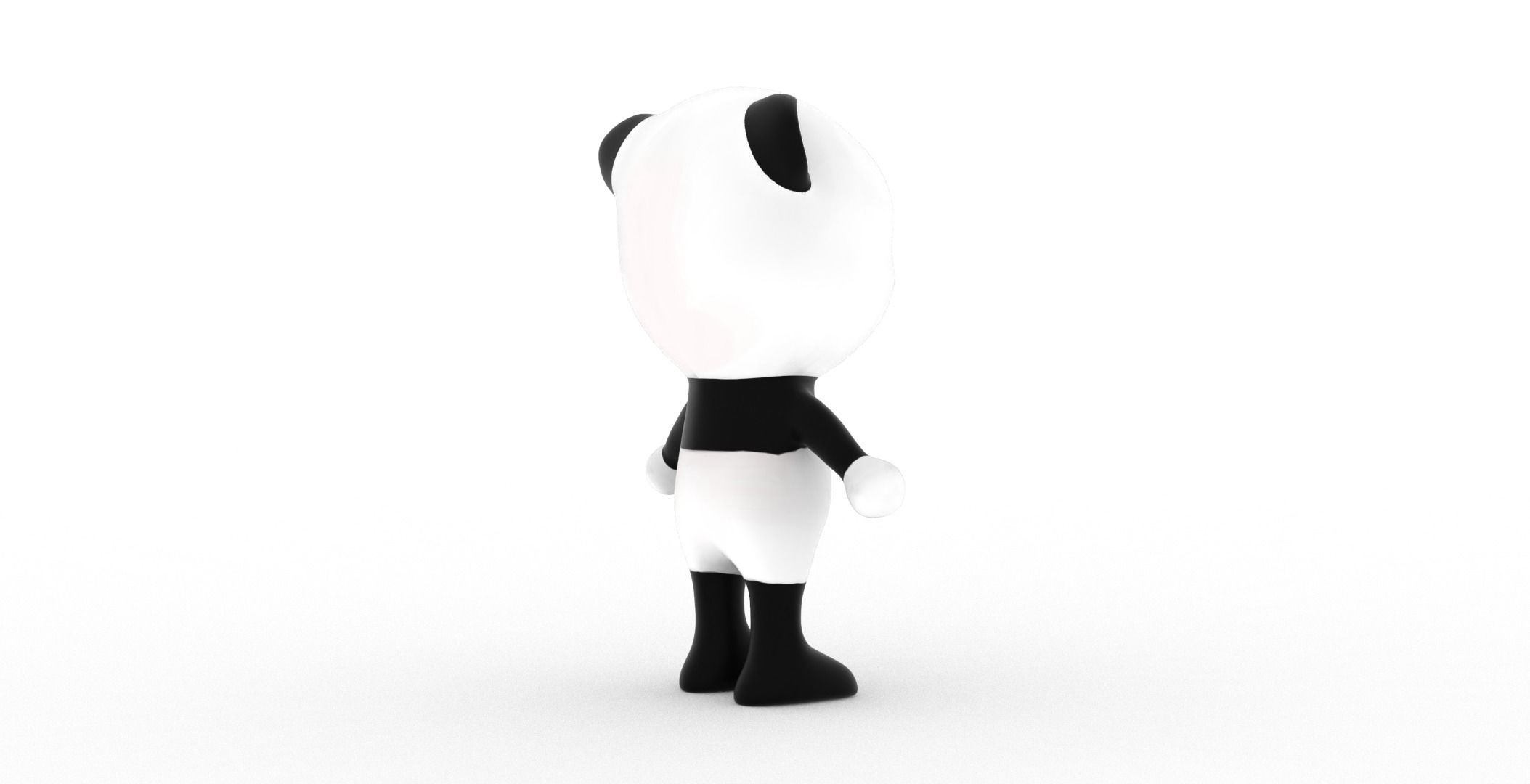 Character011 Animated Panda 3D Low-poly 3D model_21