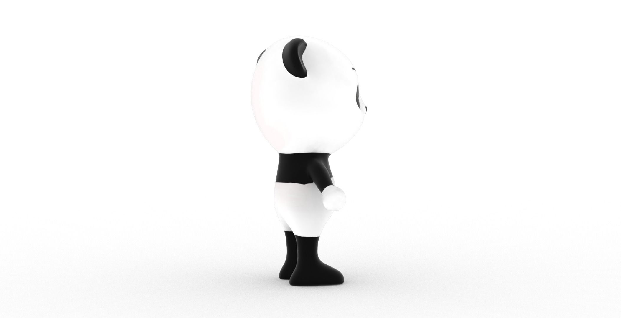 Character011 Animated Panda 3D Low-poly 3D model_22