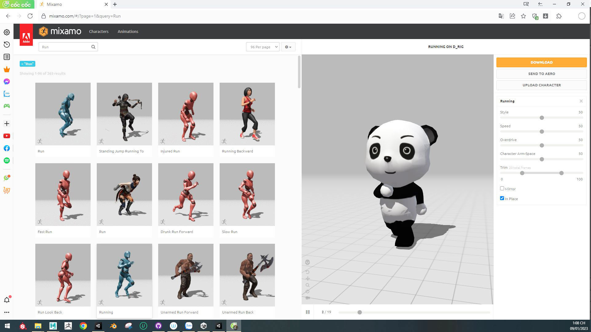 Character011 Animated Panda 3D Low-poly 3D model_2