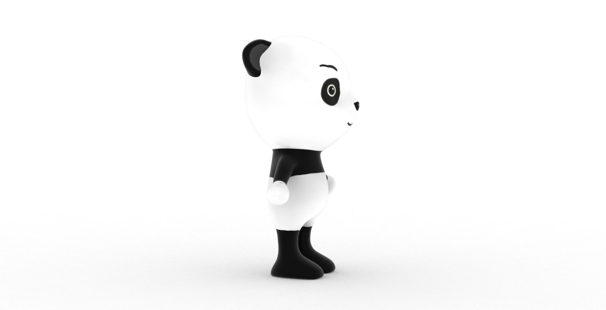 Character011 Animated Panda 3D Low-poly 3D model_24