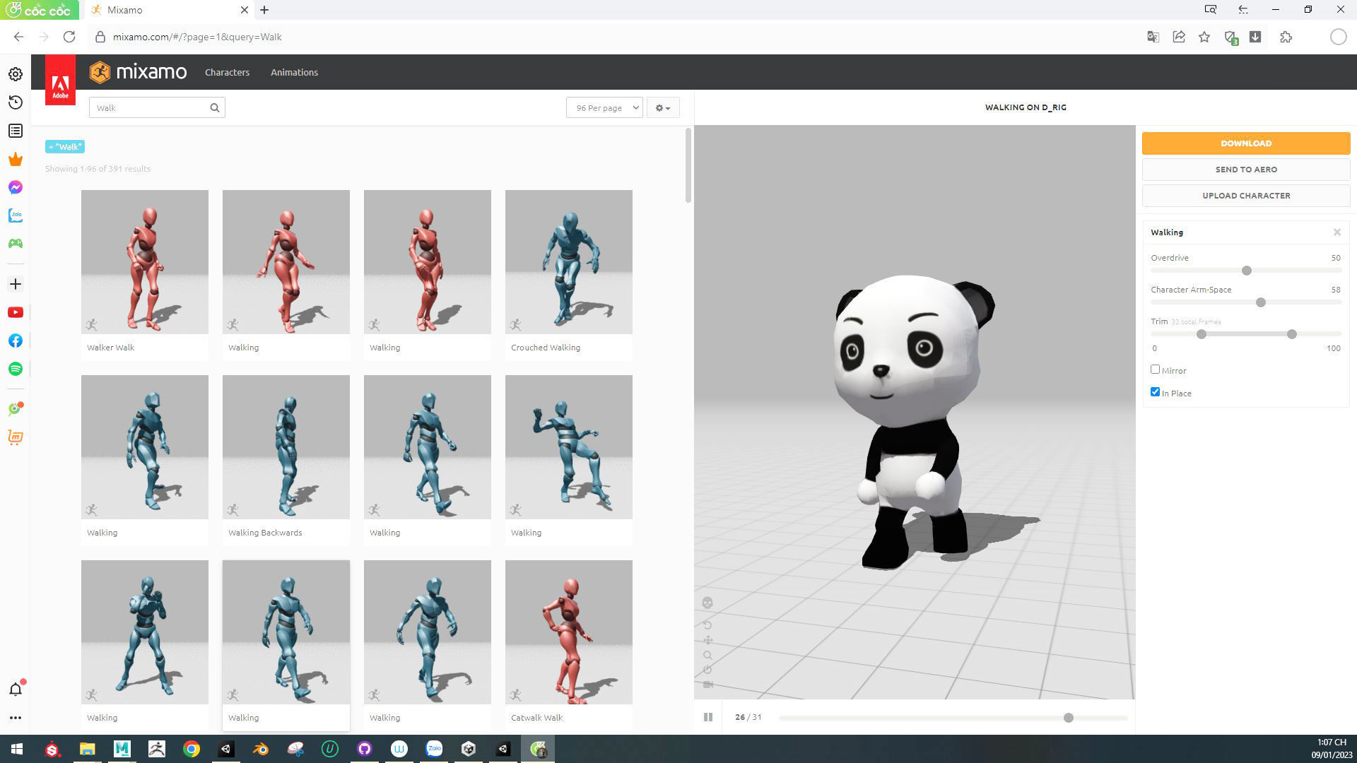 Character011 Animated Panda 3D Low-poly 3D model_1