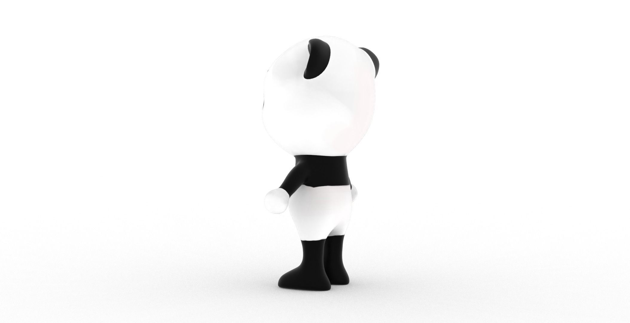 Character011 Animated Panda 3D Low-poly 3D model_15