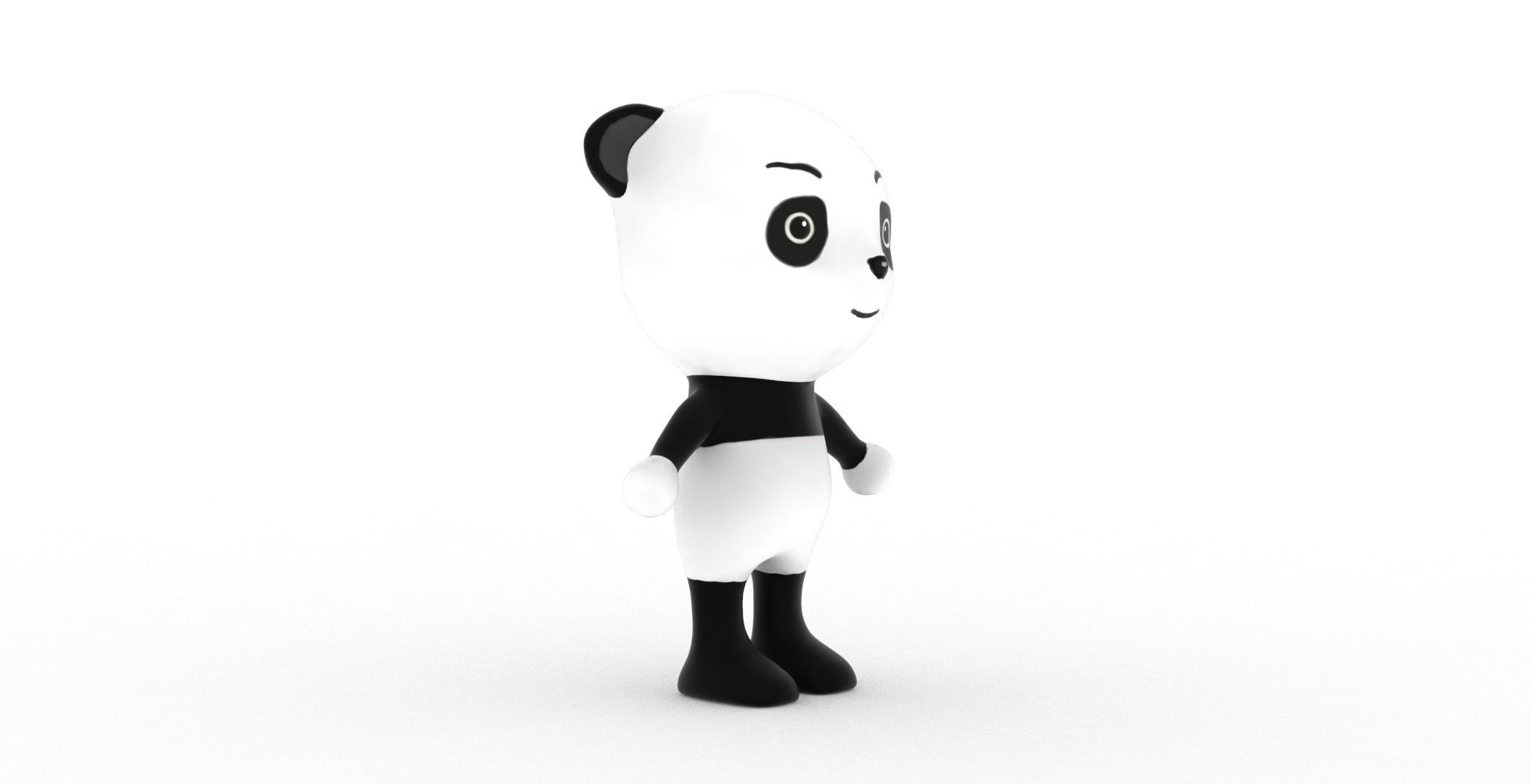 Character011 Animated Panda 3D Low-poly 3D model_25