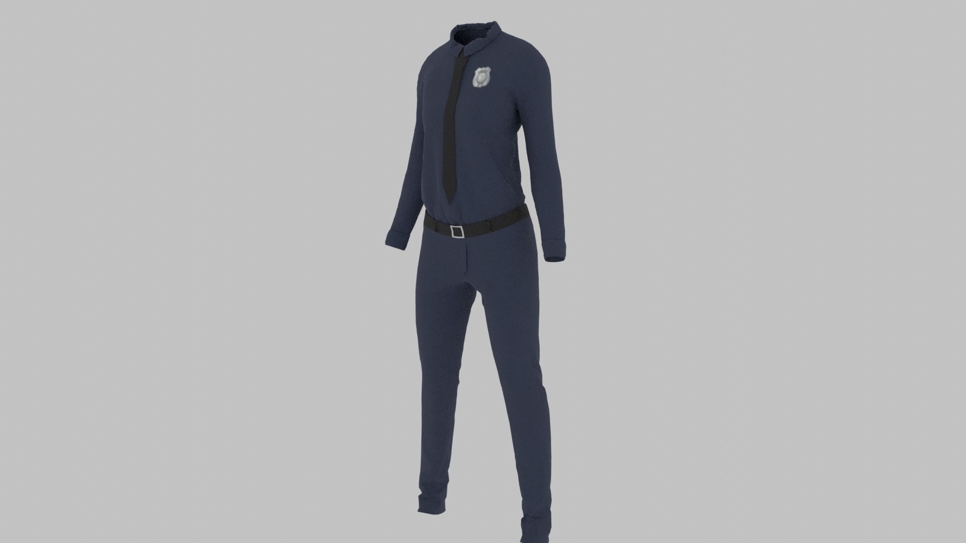 Police Uniform Low-poly 3D model_1