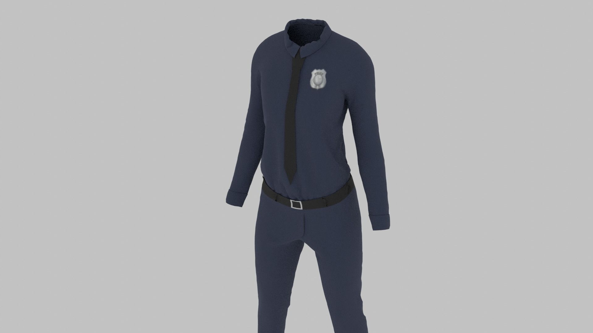 Police Uniform Low-poly 3D model_3