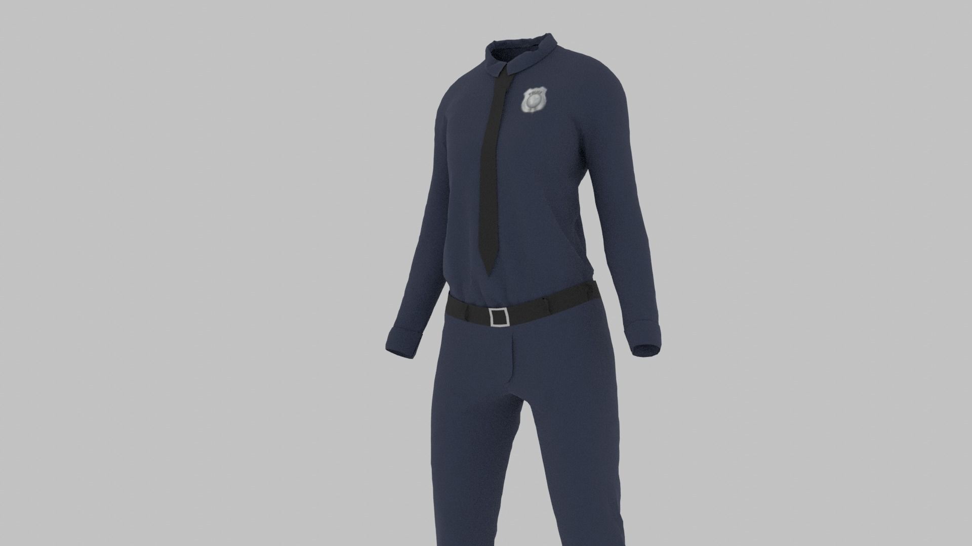 Police Uniform Low-poly 3D model_6
