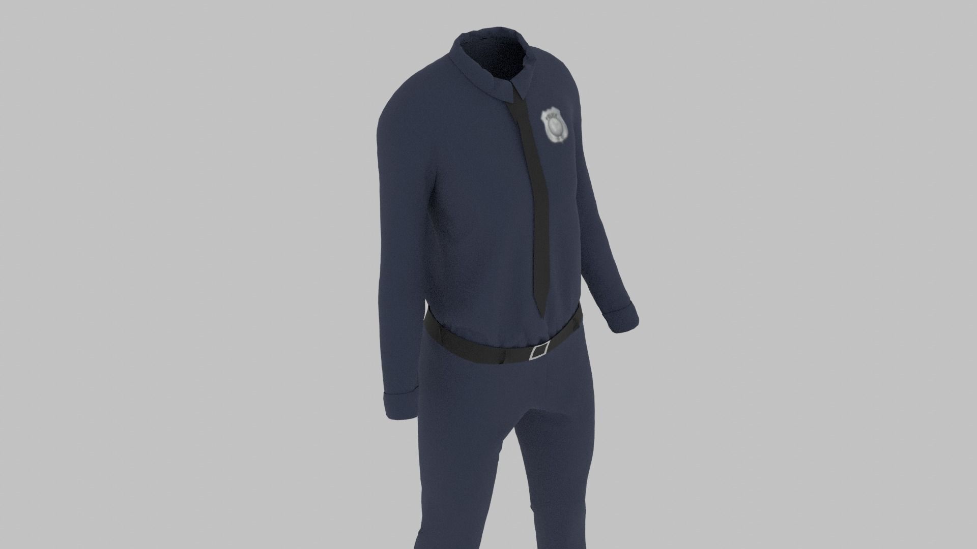 Police Uniform Low-poly 3D model_4