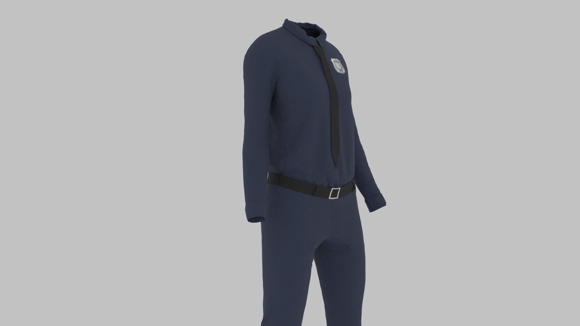 Police Uniform Low-poly 3D model_5