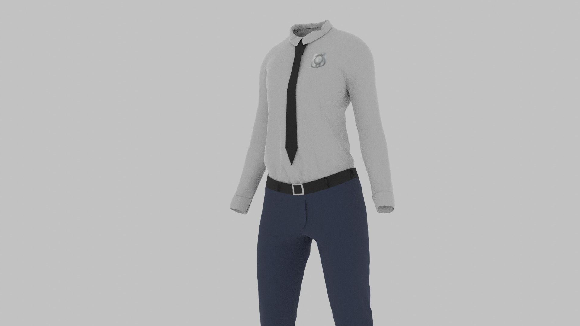 Police Uniform Low-poly 3D model_6