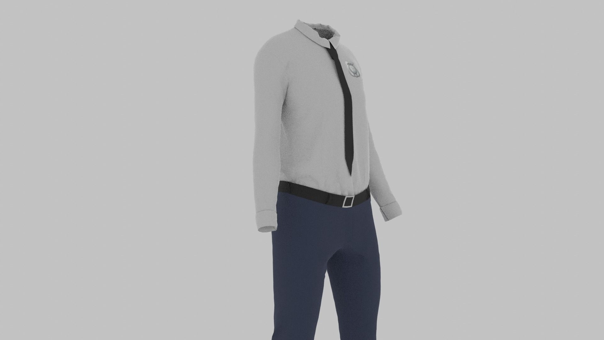 Police Uniform Low-poly 3D model_5