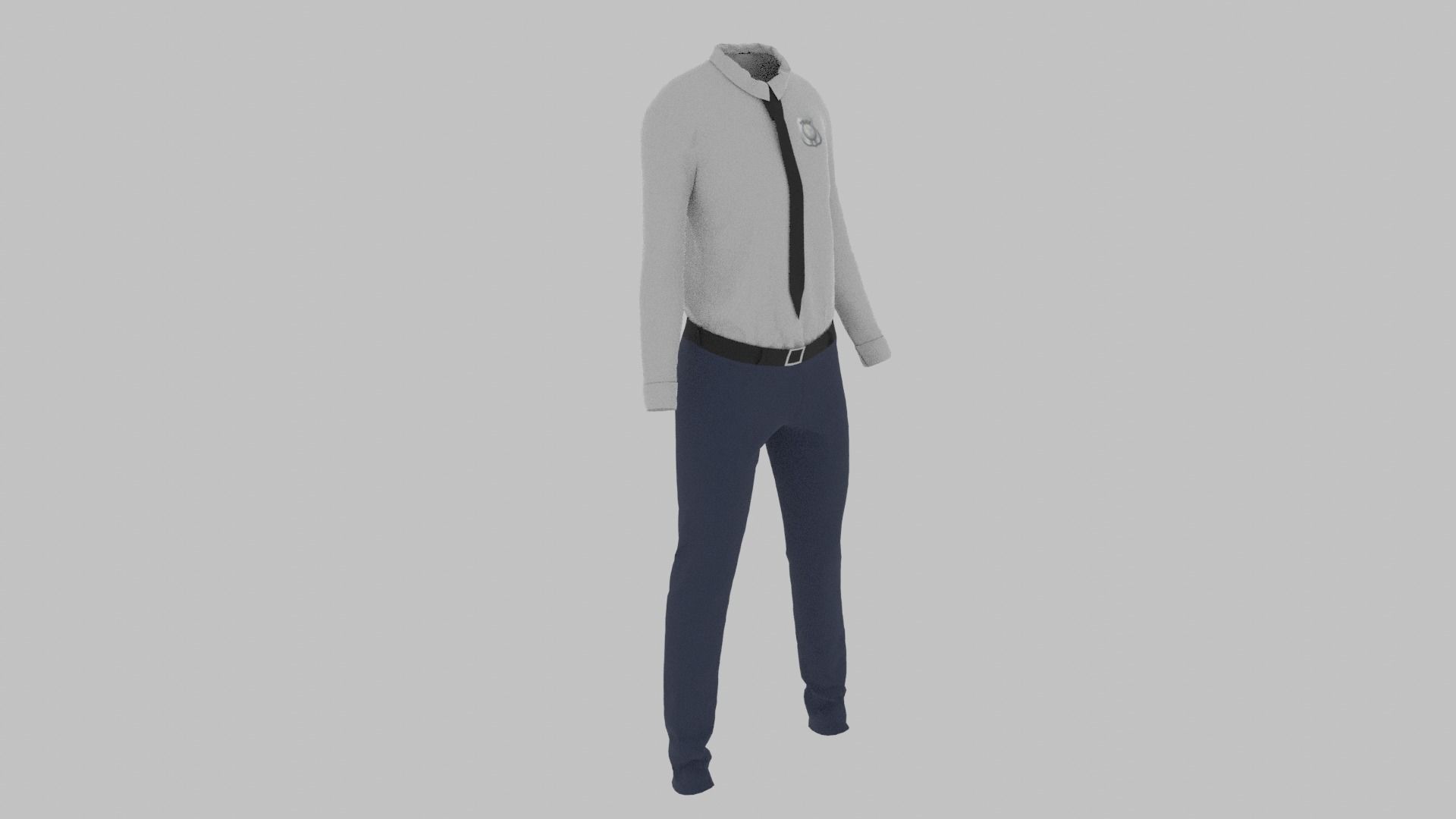 Police Uniform Low-poly 3D model_2