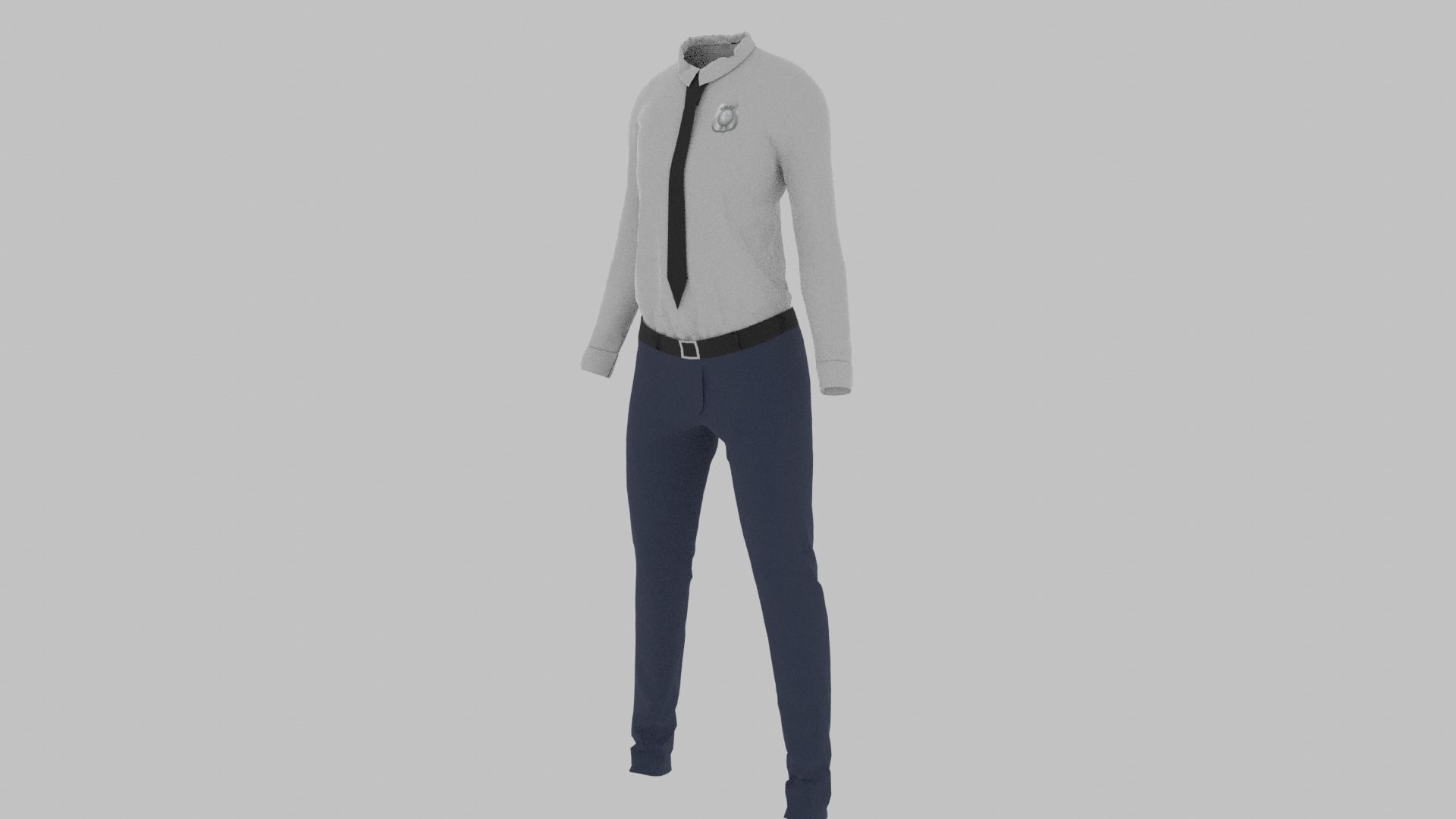 Police Uniform Low-poly 3D model_1