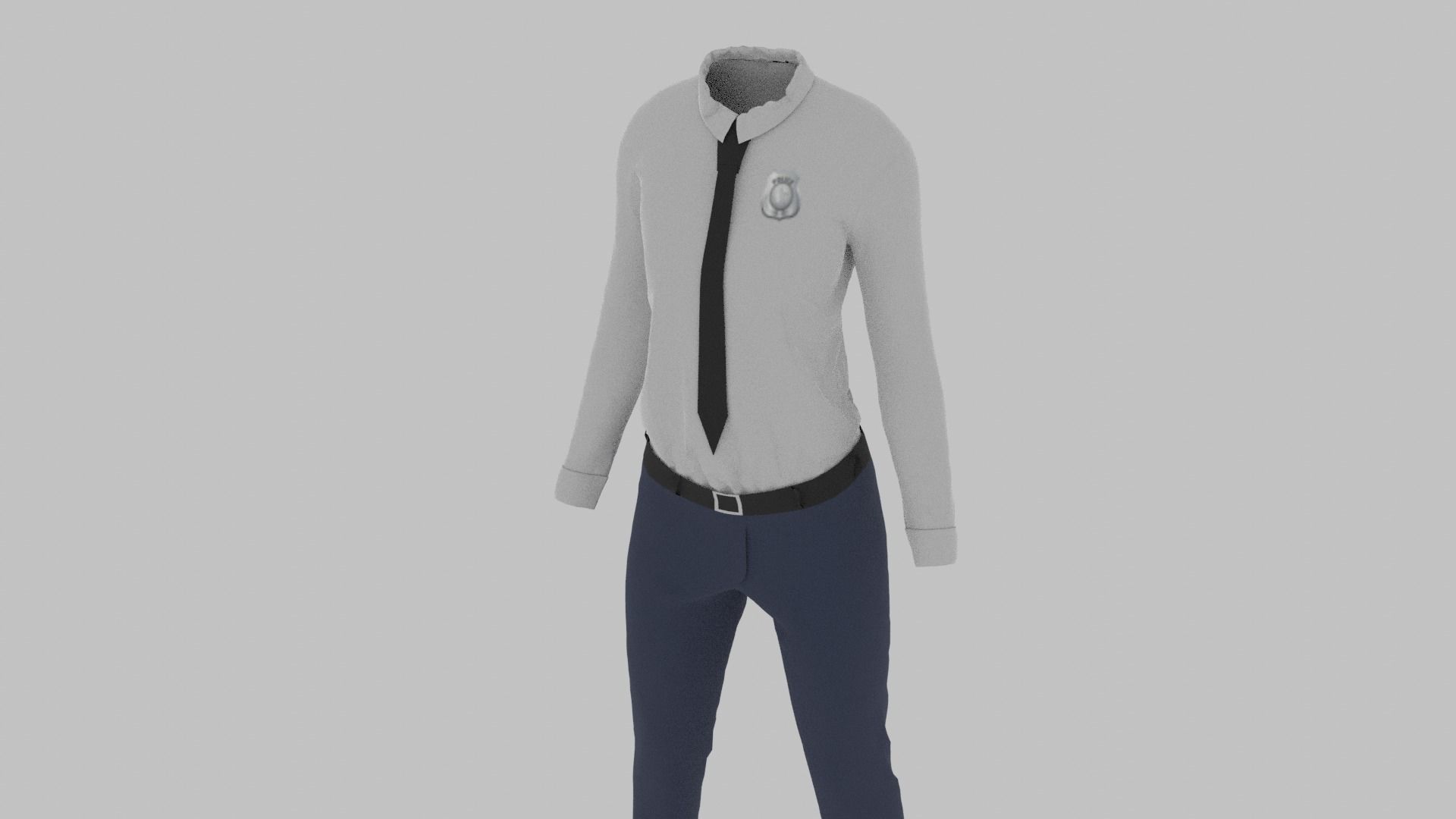 Police Uniform Low-poly 3D model_3