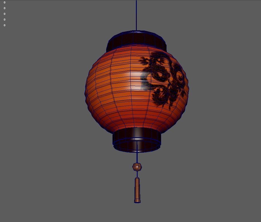 Realistic Chinese Lantern Low-poly 3D model_16
