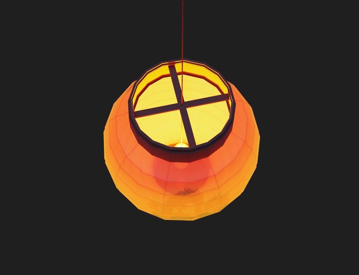 Realistic Chinese Lantern Low-poly 3D model_6