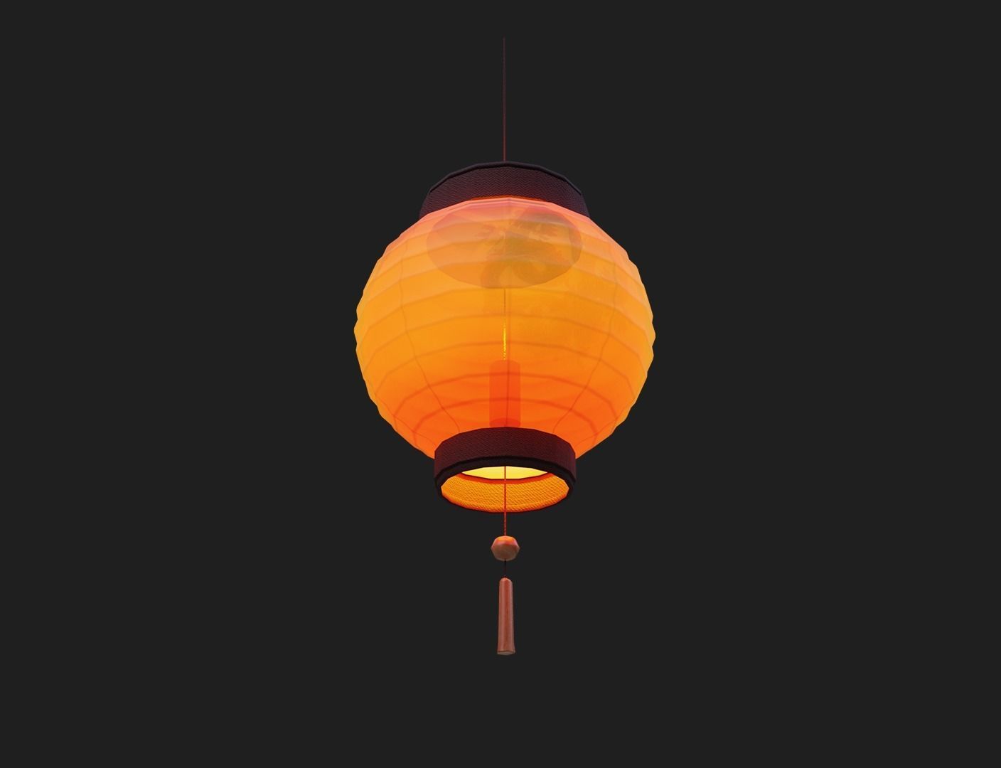 Realistic Chinese Lantern Low-poly 3D model_4