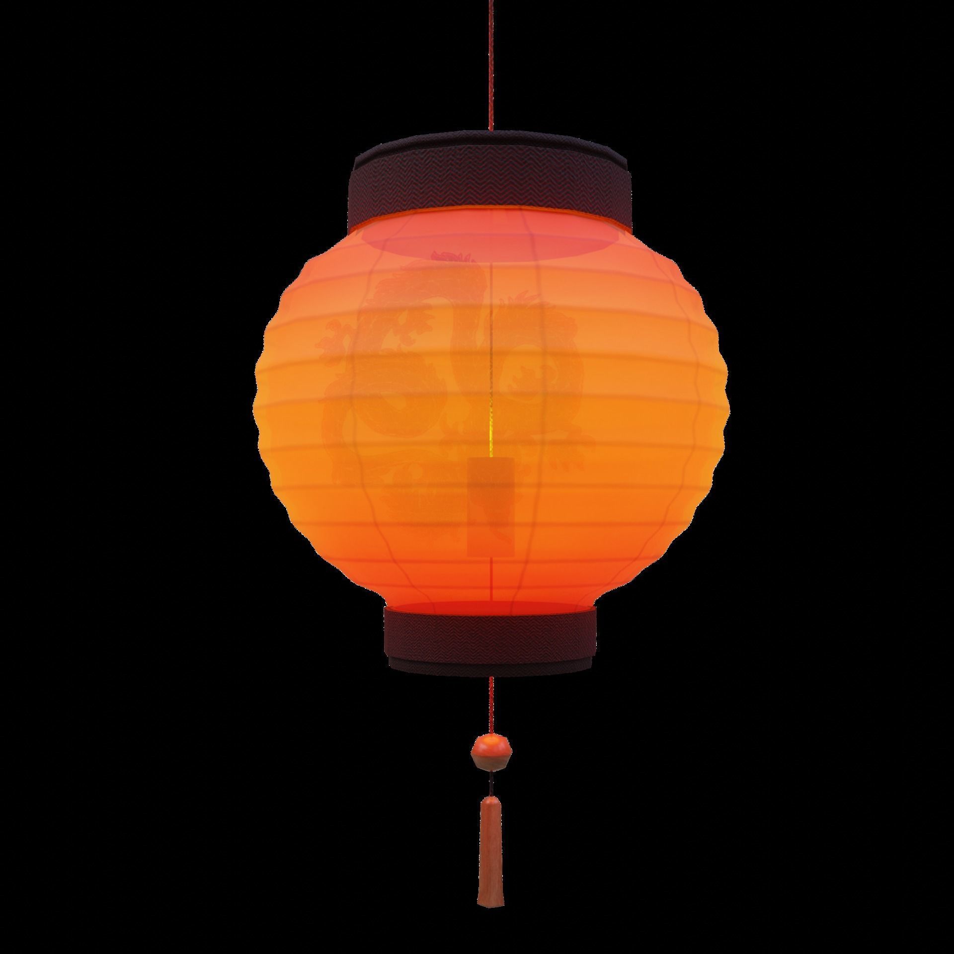 Realistic Chinese Lantern Low-poly 3D model_23