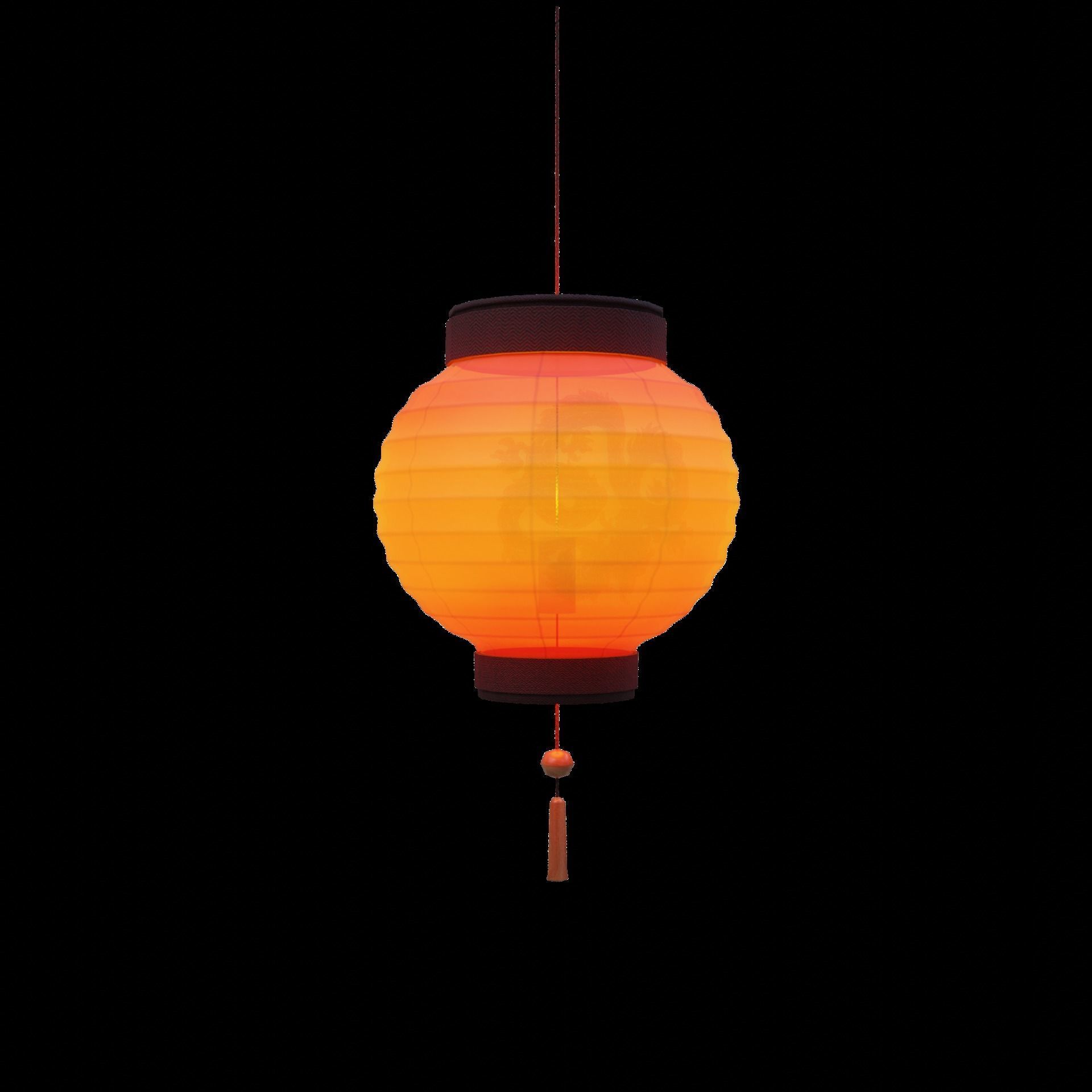 Realistic Chinese Lantern Low-poly 3D model_24