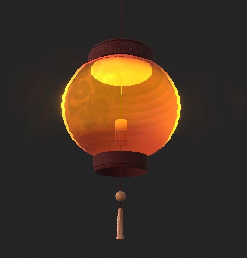 Realistic Chinese Lantern Low-poly 3D model_22
