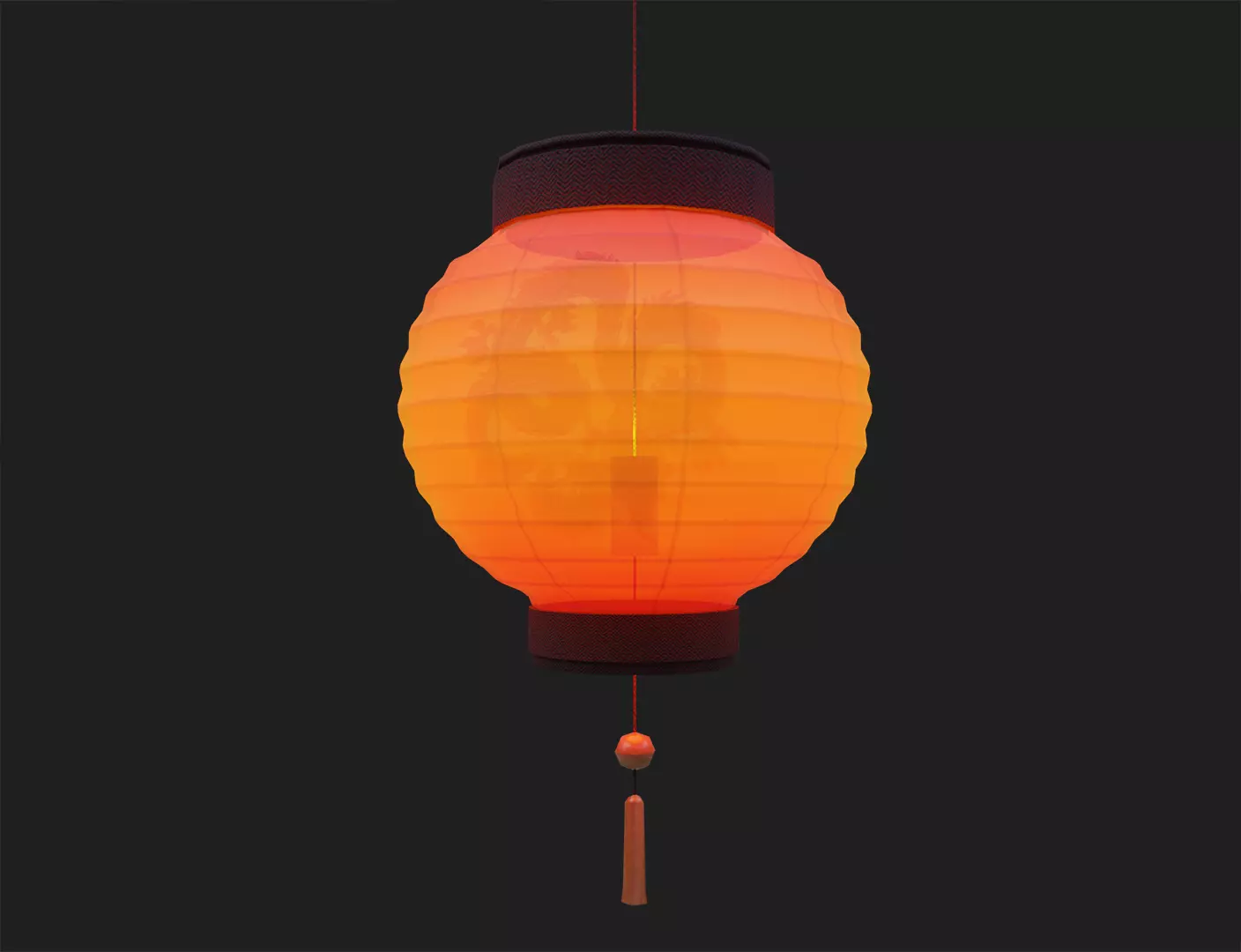 Realistic Chinese Lantern Low-poly 3D model_0